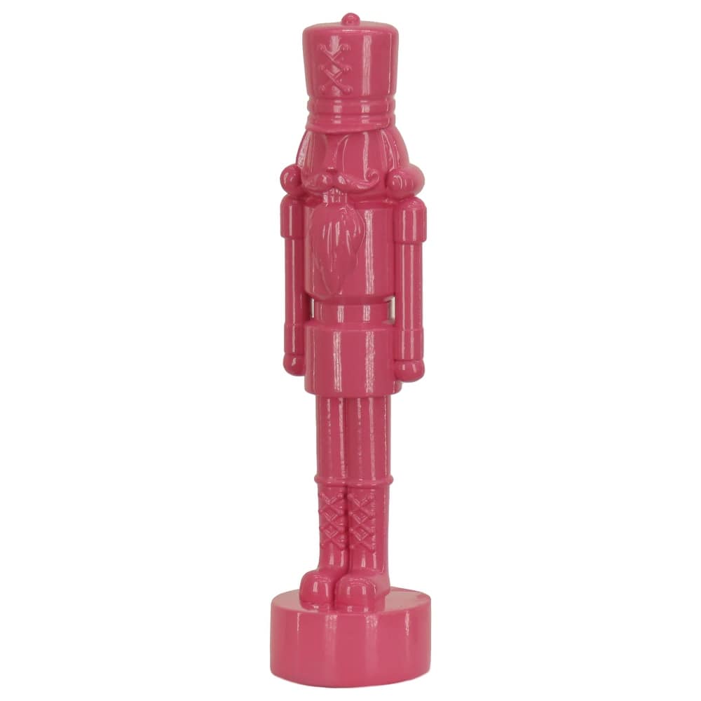 National Tree Company 23 in. HGTV Home Collection Resin Christmas Themed Nut Cracker, Pink