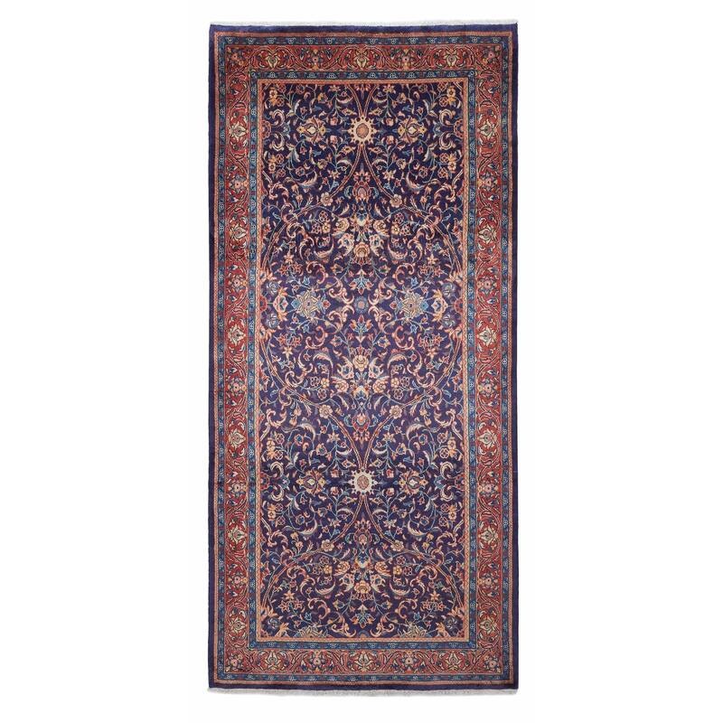 ECARPETGALLERY Hand-knotted Andelz Dark Navy Wool Rug - 5'1 x 10'11