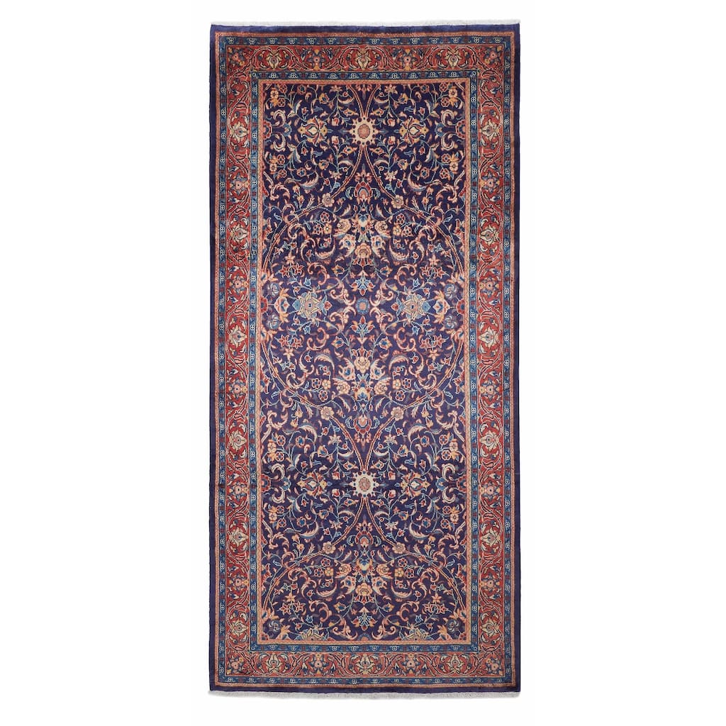 ECARPETGALLERY Hand-knotted Andelz Dark Navy Wool Rug - 5'1 x 10'11