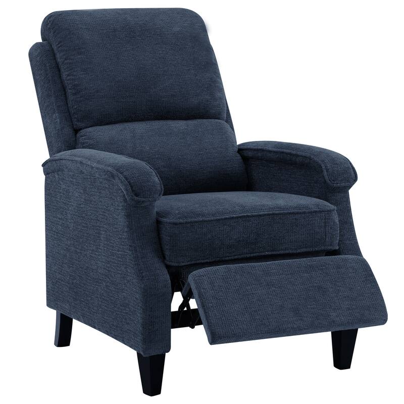 Push-Back Upholstered Recliner with Thickened Seat Cushion Backrest