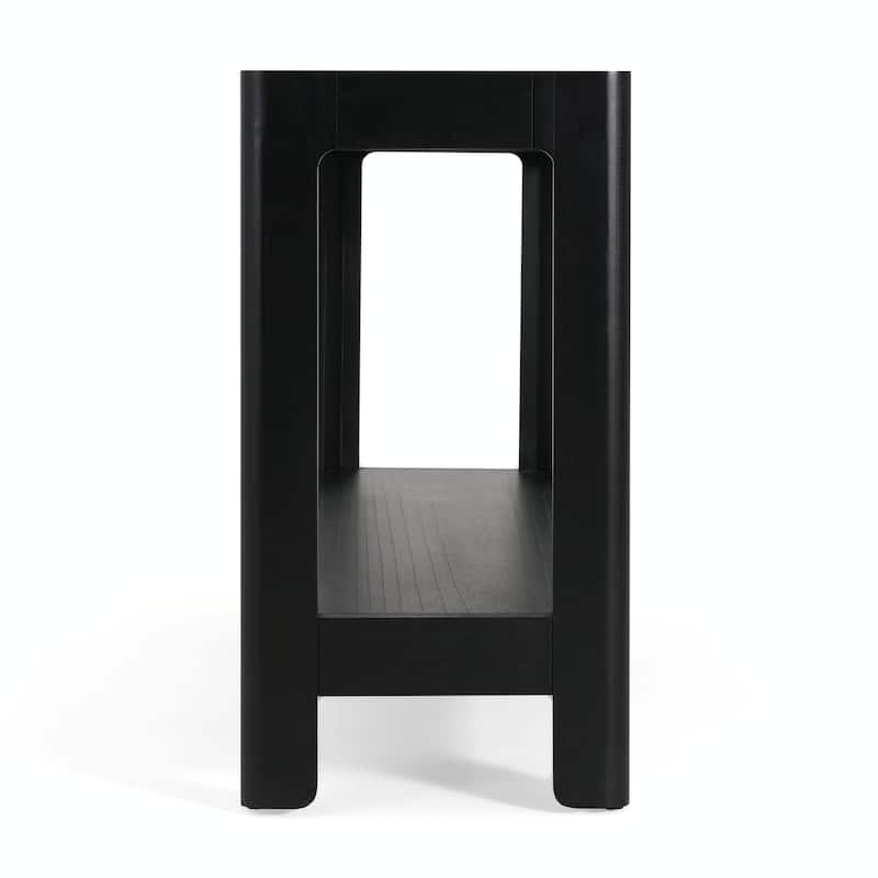 Modern Farmhouse Console Table, Elegant Minimalist Design with Premium Wood Veneer and Rounded Corners