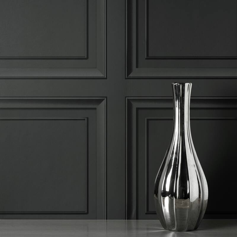 Fine Decor Distinctive Dark Grey Square Panel Wallpaper - N/A