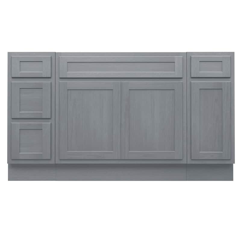 Vanity Art 57" Oak Freestanding Bathroom Vanity Cabinet without Top