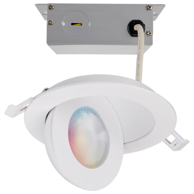 Starfish 9W LED Gimbal Downlight 4 Inch 2700K-5000K RGB Tunable White Remote Driver White - White