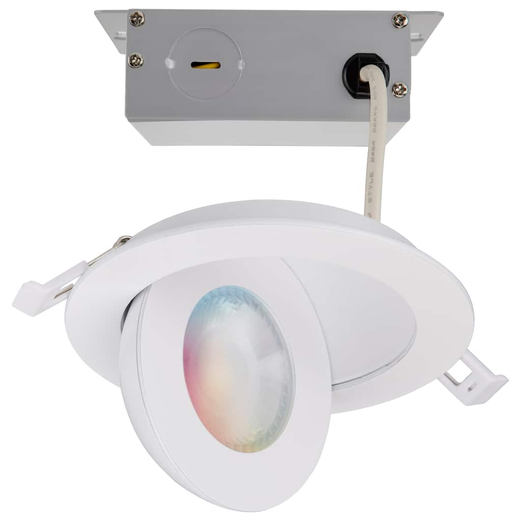 Starfish 9W LED Gimbal Downlight 4 Inch 2700K-5000K RGB Tunable White Remote Driver White