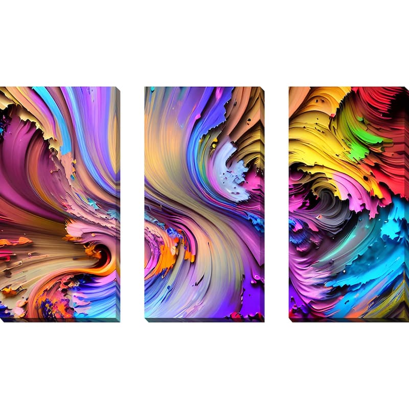 "Constructed Dreams X" by Nikita Mann 3 Piece Set on Canvas