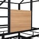 preview thumbnail 12 of 16, Stylish Twin Over Twin Metal House Bunk Bed With Slide, Sturdy Frame, Safety Ensured, Friendly Design, Black
