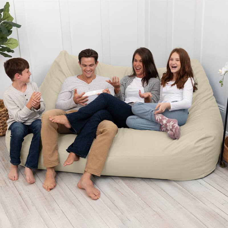 Atrium Collection Lozia Loveseat - Large Bean Bag Sofa for Home Theaters, Offices, Schools & Receptions - Faux Leather - N/A