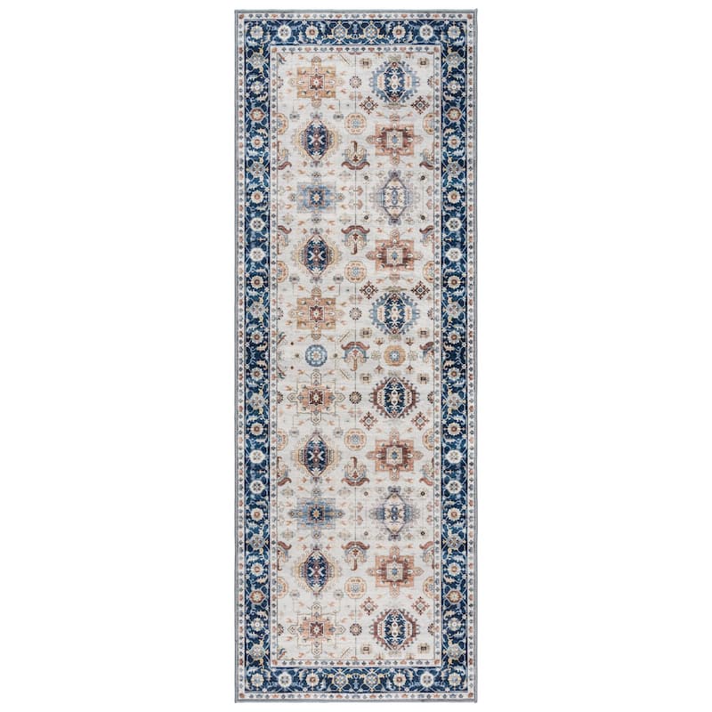 Gertmenian Crystal Print Washable Digital Printed Flat Pile Polyester Slip Resistant Area Rug Collection