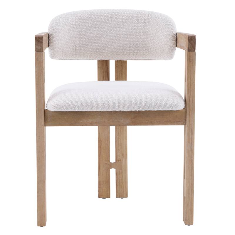 Christopher Knight Home - Modern Wooden Upholstered Dining Chair with Round Back