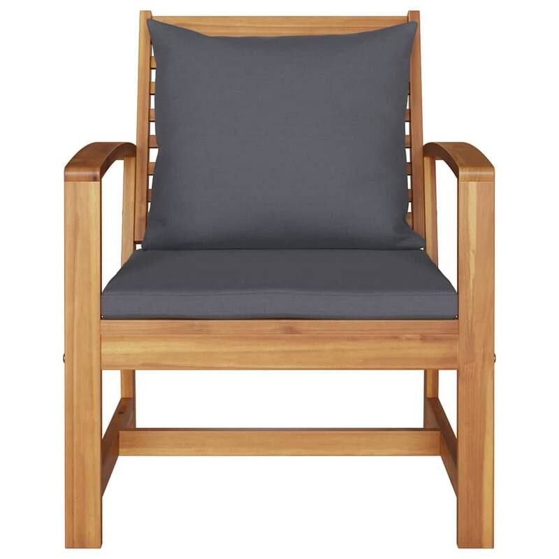 vidaXL Garden Chairs 2 pcs Natural 60 x 65 x 76.5 cm Solid teak wood - 23.6 x 25.6 x 30.1 inch