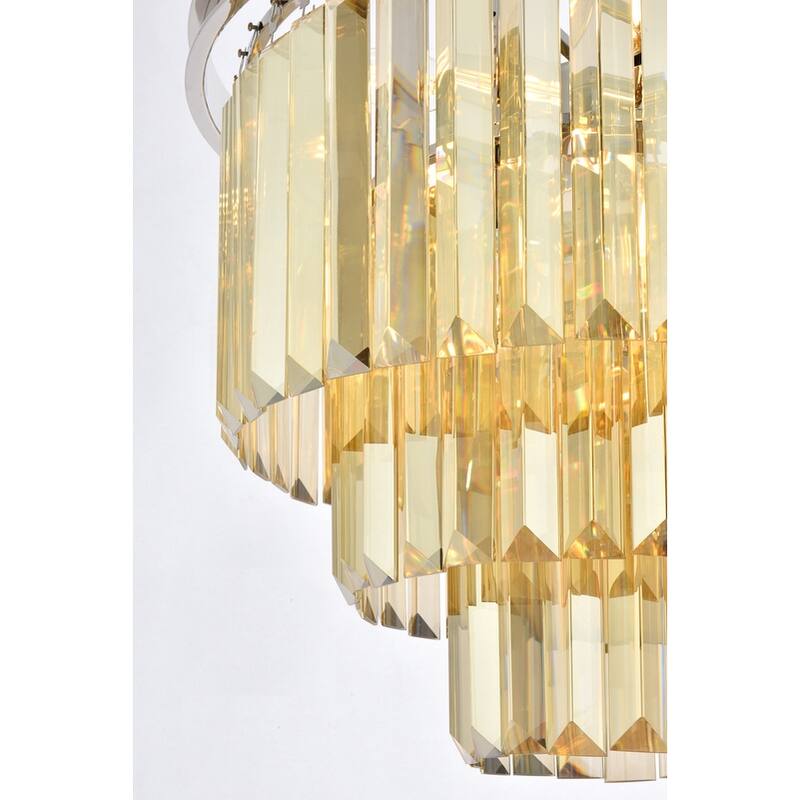 Royce Edge 9-Light Polished Nickel Chandelier