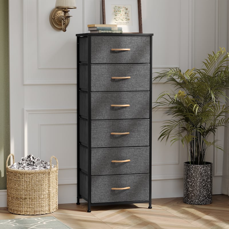 Pellebant 6 Drawers Vertical Storage Tower - Grey
