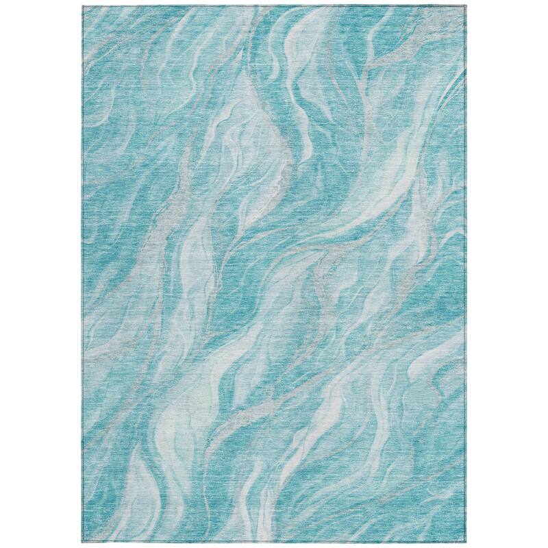 HomeRoots Abstract Transitional Rectangle Outdoor Rug