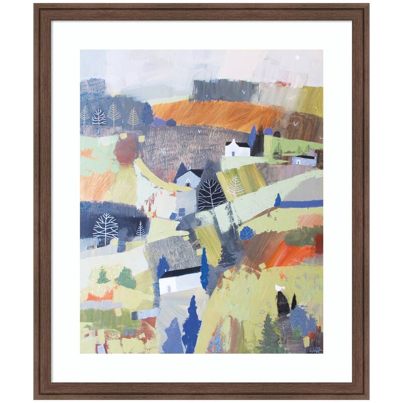 Kate and Laurel Framed Art Worlds View by Guilana Lazzerini - 22x26 - Brown