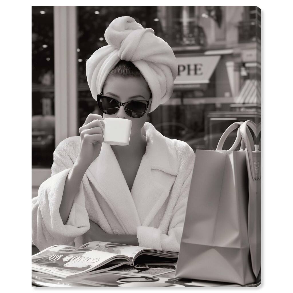 Early Morning Coffee Canvas by Art Remedy, Gallery Wrapped