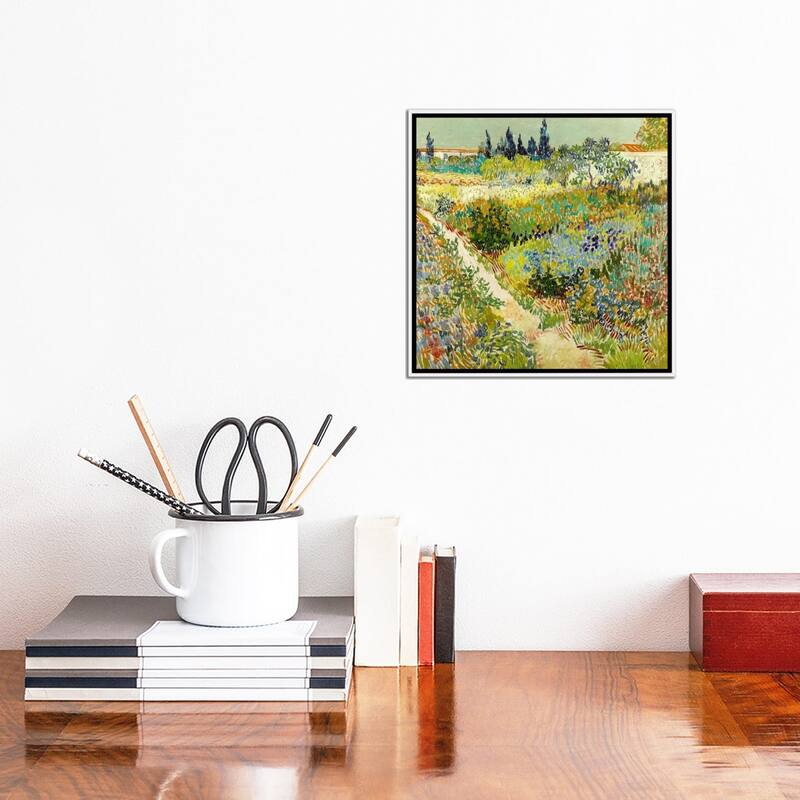 iCanvas "The Garden at Arles" by Vincent van Gogh Framed Canvas Print