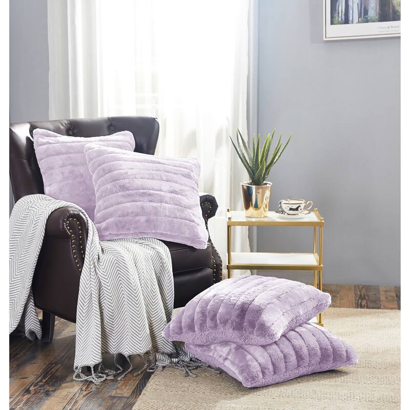 Supermink Soft Solid Throw Pillow Covers Set of 4, NO INSERT - Burnished Lilac