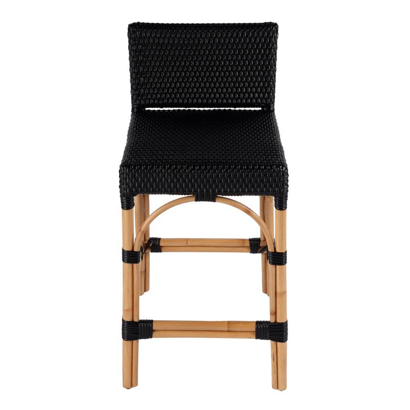 Serienna 24.5"H Seat Rattan Low Back Counter Stool
