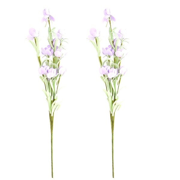 Foam DIY Craft Artificial Rose Bouquet Flower Light Purple 19.5 Inch Height 2pcs