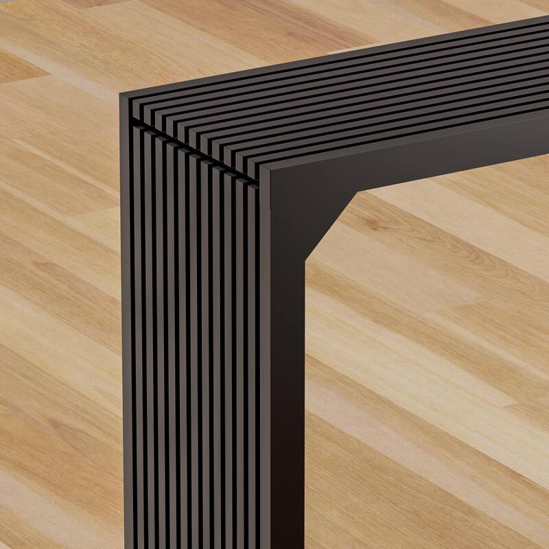 46" Solid Wood Console Table with Grille Design and 250lbs Weight Capacity