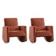 preview thumbnail 22 of 33, Julia 29.5"W Modern Solid Wood Nursery Rocking Chair with Lumbar Pillow Set of 2 by HULALA HOME Rust