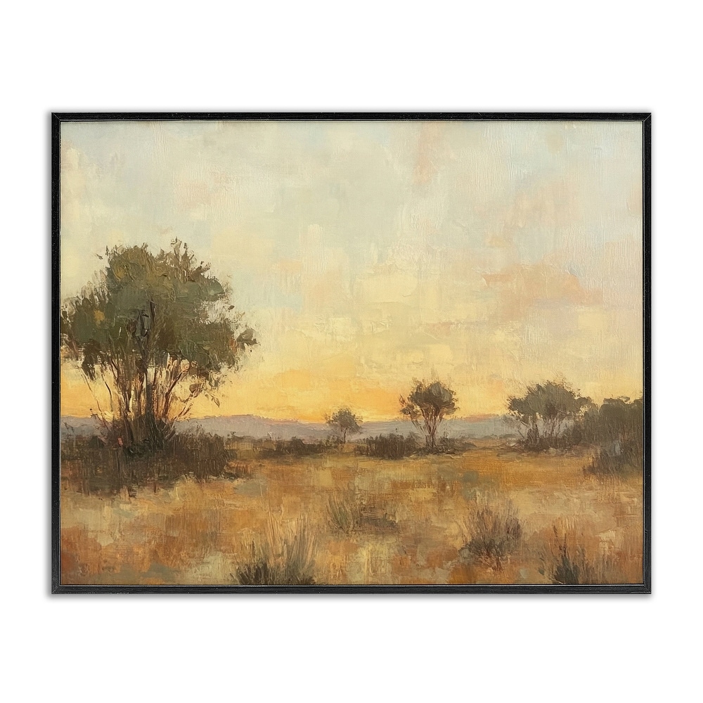 Stupell Honey Hued Horizon Framed Giclee Art Design By Petal Prints Design