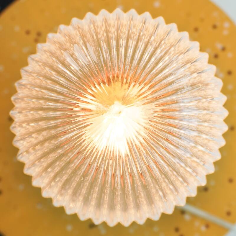 Sasha Ribbed Glass Table Lamp with Bronze Base