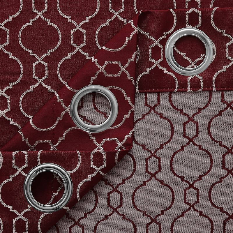 Deconovo Geometric Knitting Room Darkening Grommet Curtain(2 Panels)
