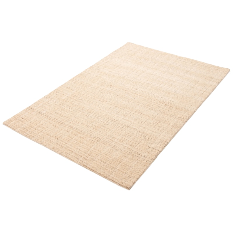 ECARPETGALLERY Hand Tufted Timeless Beige Wool Rug - 5'1 x 7'9