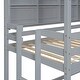 preview thumbnail 9 of 16, Twin House Loft Bunk Bed Kids Bed with Guardrails Semi-enclosed Roof Bedside Shelves and Ladder, Grey