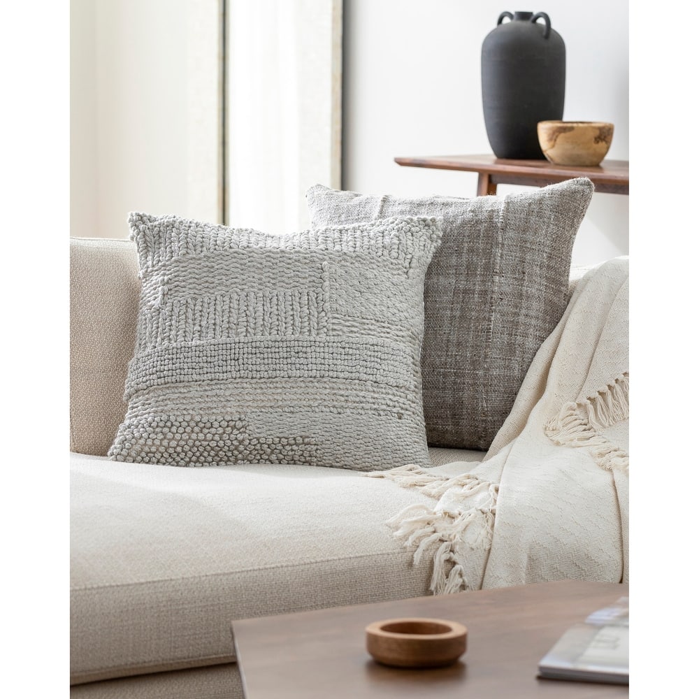 Janessa Farmhouse Textured Accent Pillow