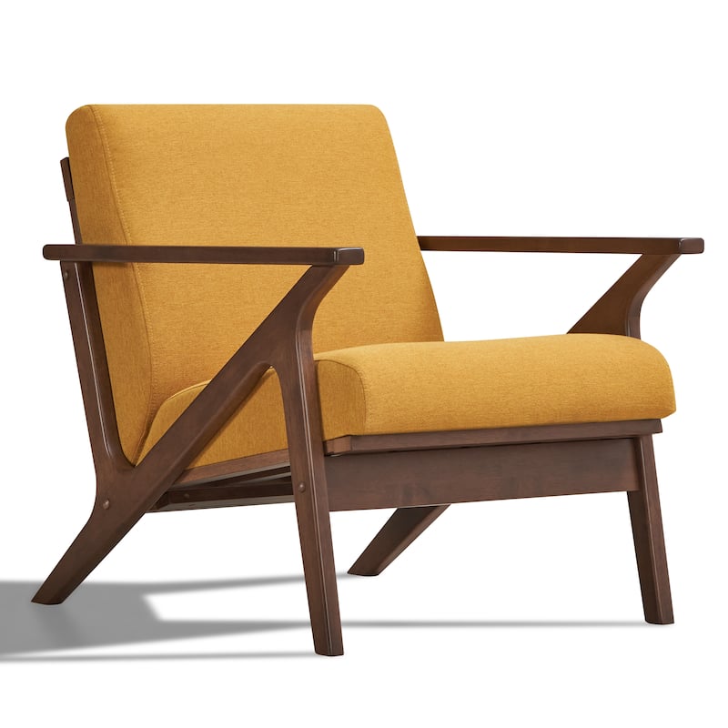 Omax Decor Zola Lounge Chair - Mustard/Walnut
