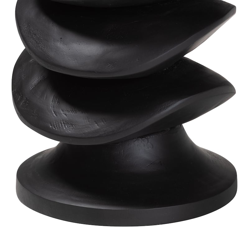 Ziva End Table with Petrified Wood Top - Pedestal Accent Side Table for Living Room or Entryway