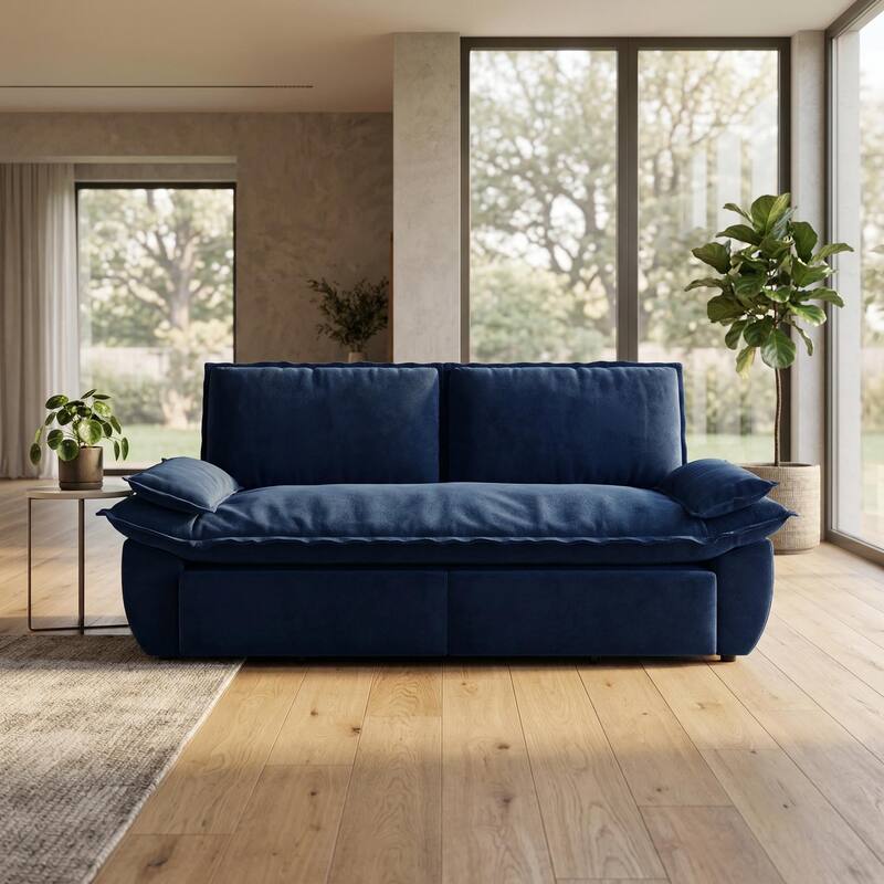 Homy Casa 72'' Queen Pull Out Sofa Bed, 3-in-1 Corduroy Sleeper Couch