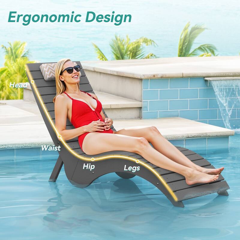 HDPS Water-Resistance Patio Lounge Chair Set of 4