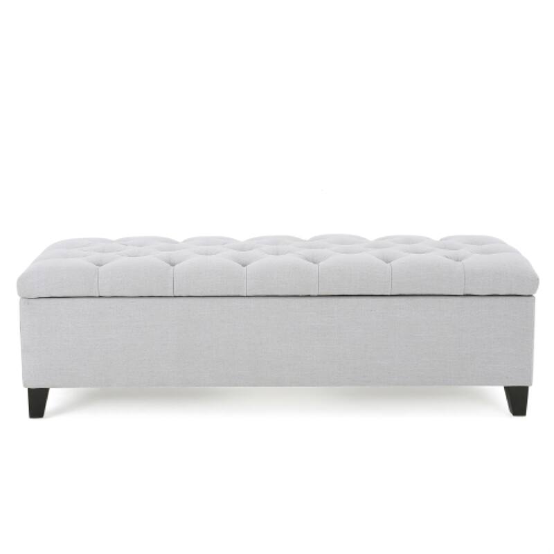 Roomfitters Glouster Storage Ottoman Bench, Button Tufted Fabric with Diamond Stitching