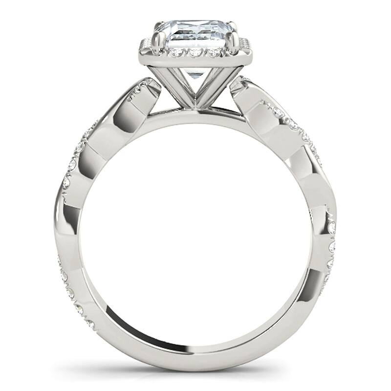 Auriya 14k White Gold Lab Grown Emerald Diamond Halo Engagement Ring 0.50 to 5.00 ct. tw. (F-G VS)