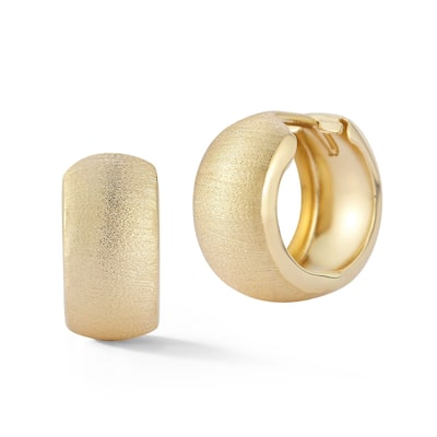 Soleil 14K Gold Bold Satin Hoop Earrings