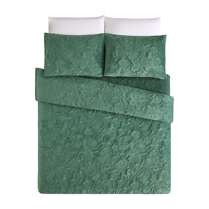 Secret Garden 3-Piece Velvet Quilt Set by Jungalow