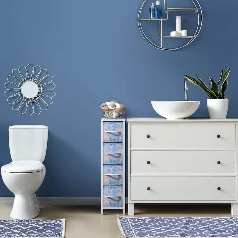 Narrow Dresser Tower with 4 Drawers - Vertical Storage for Bedroom