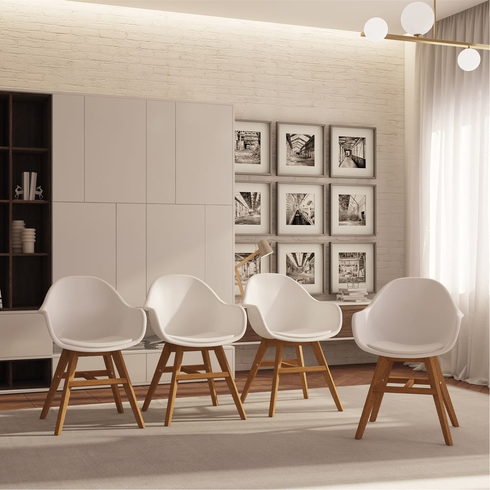 Midtown Concept Indoor Wood Dining Chairs - With Cushion (Set of 4)