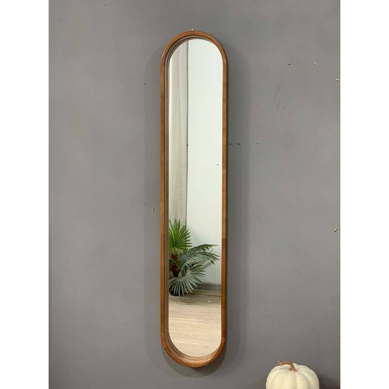 9.5x2x47.2" Rubber Frame Mirror with Elongated Oval Frame