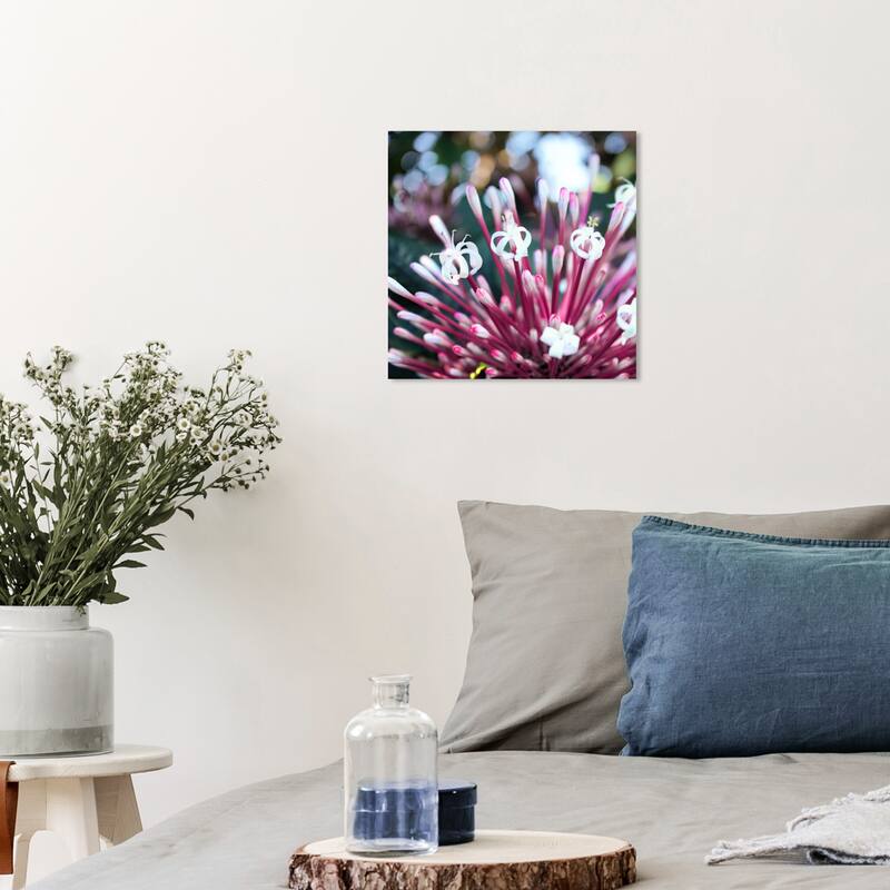 Wynwood Studio Canvas Floral and Botanical Spring Flower White and Violet Modern & Contemporary Wall Art Canvas Print - 12 x 12
