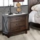 preview thumbnail 11 of 18, Epona Rustic Dark Walnut Wood 2-Piece Panel Bed and Nightstand Set by The Gray Barn