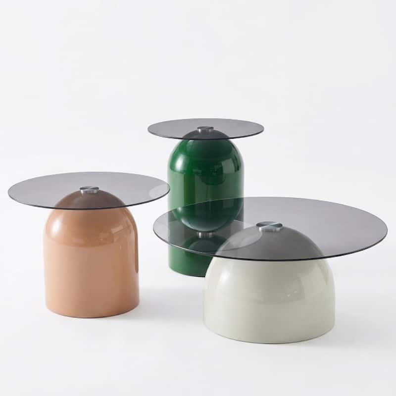 Nesting Coffee Table Set of 3,Glass Desktop for Living Room,Space Saving Circle Center Table for Saving Space,for Living Room