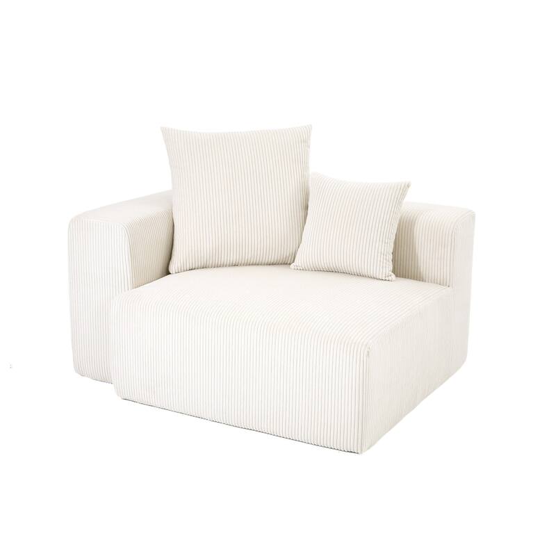 51"W Oversized Modular No Assembly Corduroy Accent Corner Chair