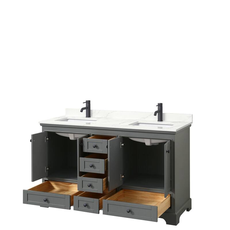 Deborah 60-inch Double Vanity, Quartz Top