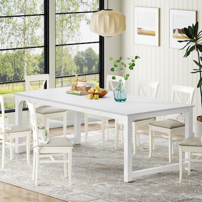 78.74 Inches Modern Dining Table for 8-10, Rectangular Kitchen Table - 78.7"W x 39.4"D