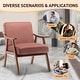 preview thumbnail 43 of 83, Homy Casa Mid-Century Modern Accent Chair, Solid Wood Frame, Extra-Thick Backrest, Wingback Lounge Chair Indoor